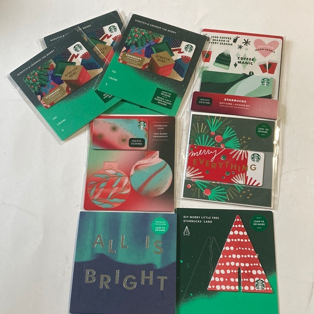 NEW COLLECTIBLE 9 unused Holiday Gift card sets STARBUCKS CARDS ☕️